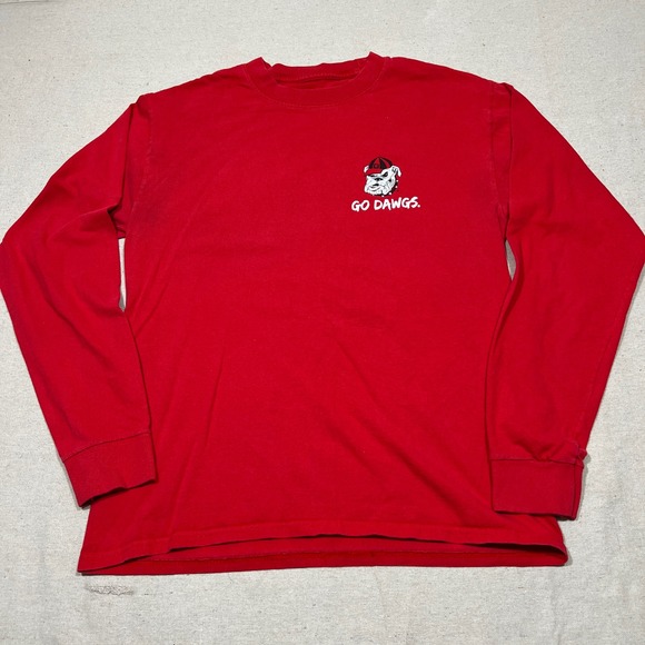 Georgia Bulldogs UGA Sic Em Dawgs Football T Shirt Mens M Jeep Labrador Dogs - Picture 2 of 6